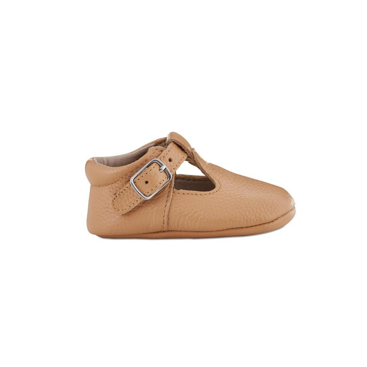 Caramel Soft-Soled Leather Baby Mary Janes