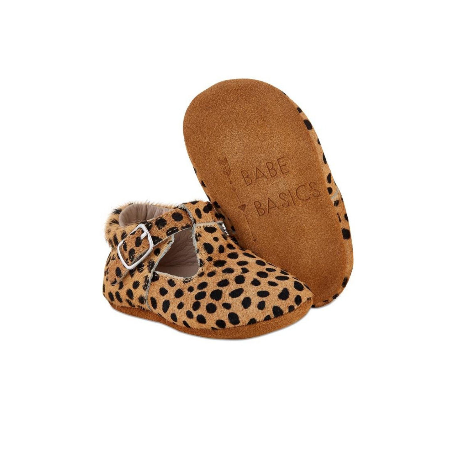 Leopard Soft-Soled Leather Baby Mary Janes