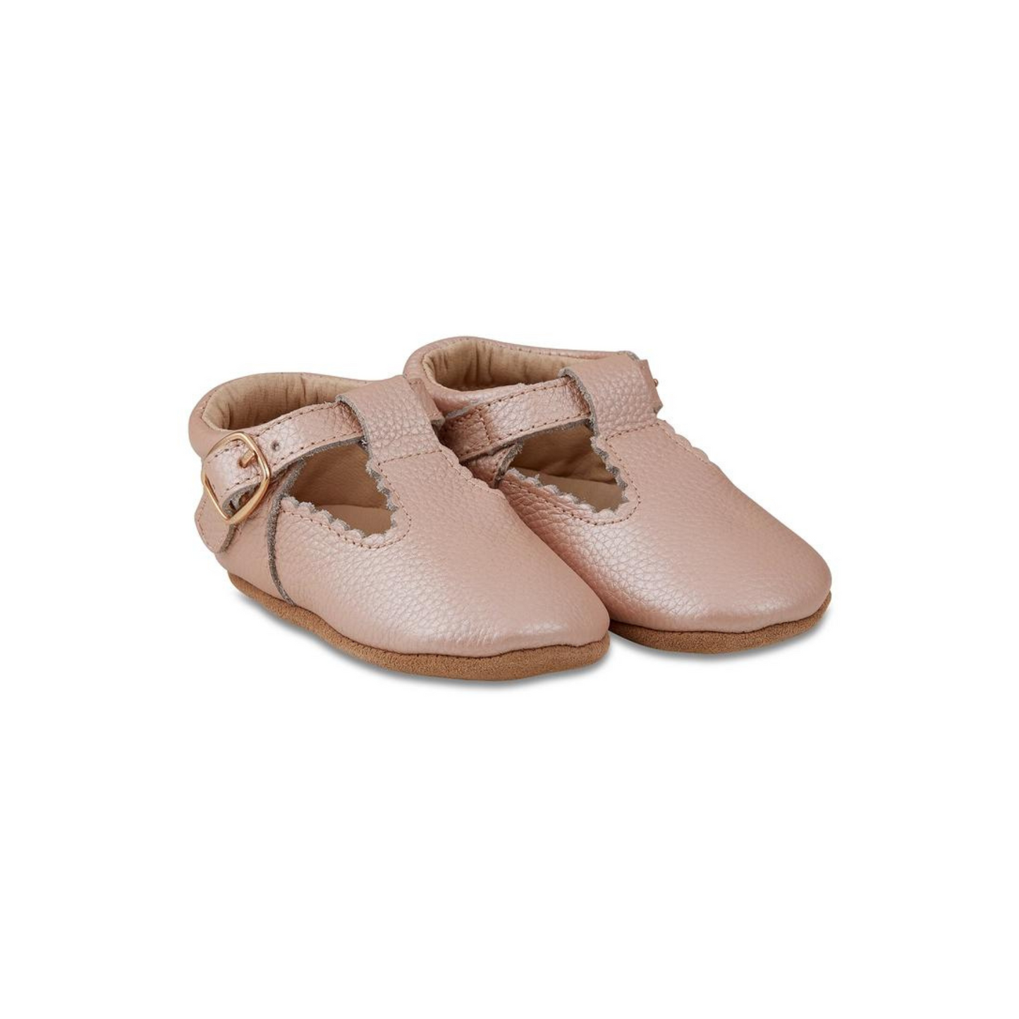 Blush Leather Soft-Soled Leather Baby Mary Janes