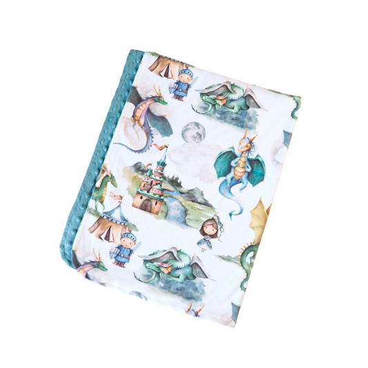 Baby & Toddler Minky Blanket - Dragons & Knights