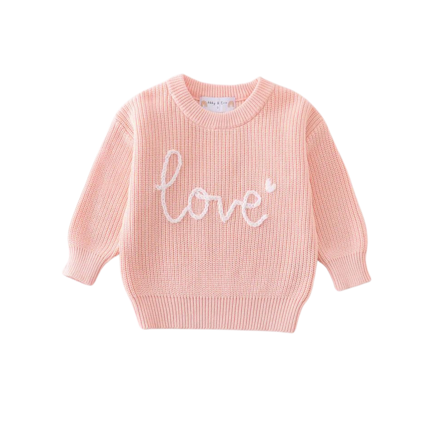 Pink Love Hand-Embroidered Oversized Sweater