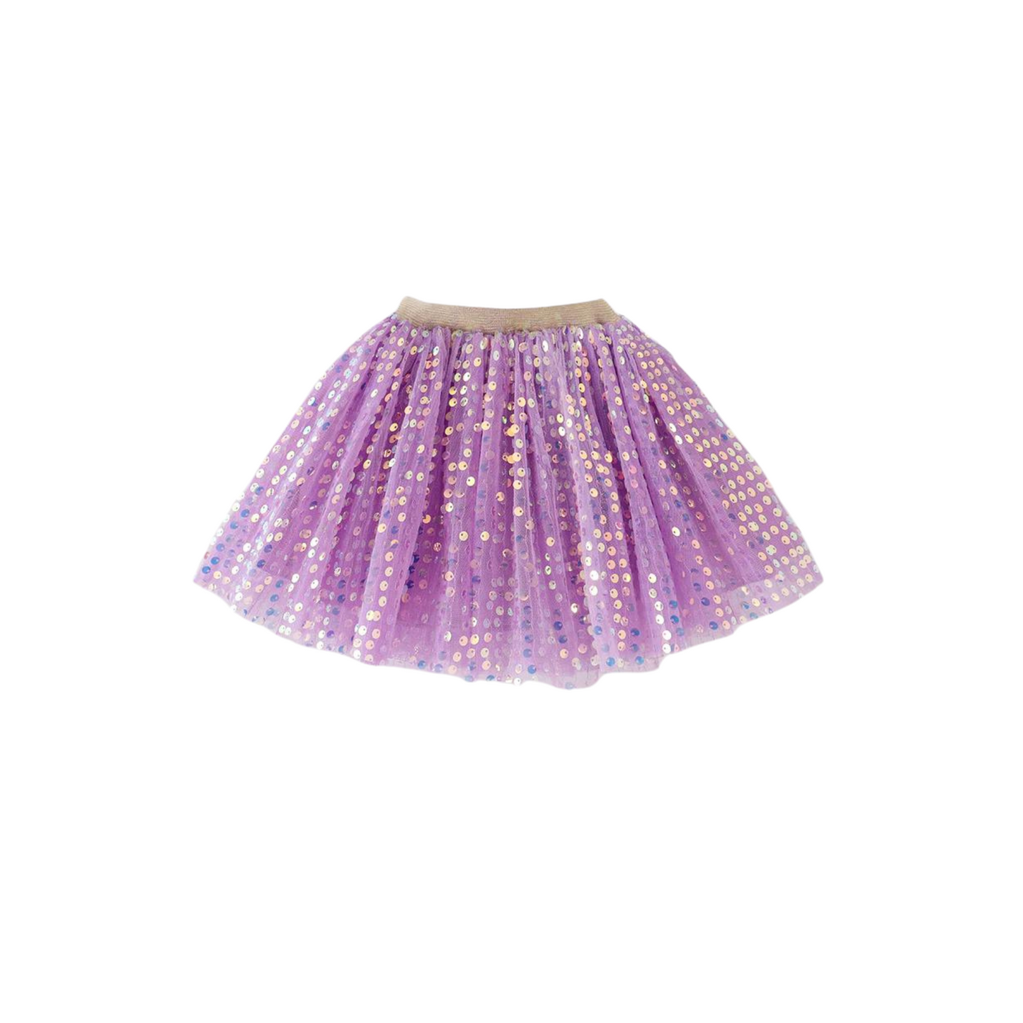 Purple Sequin Tulle Tutu Skirt