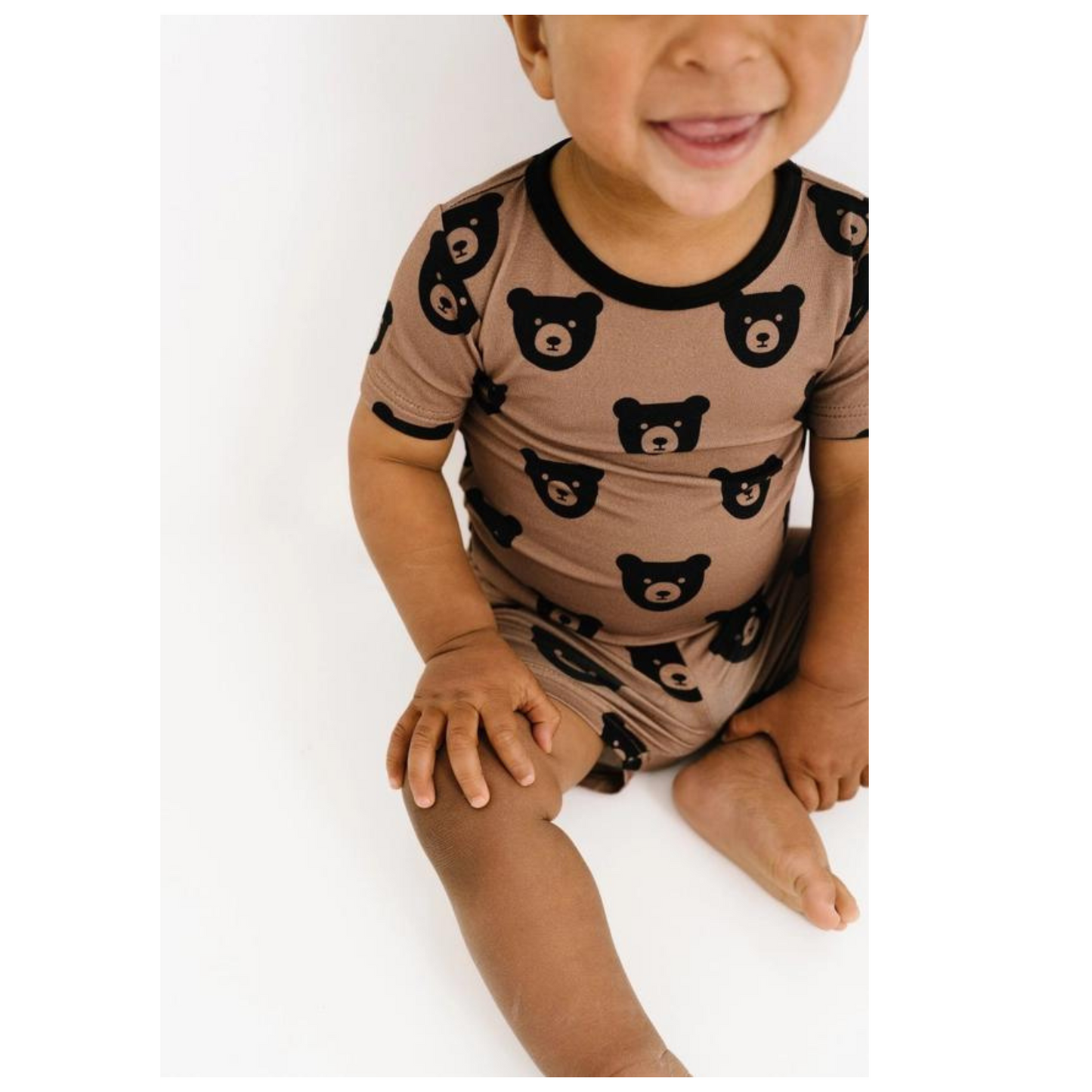 Brown Bear Bamboo Shorts Set