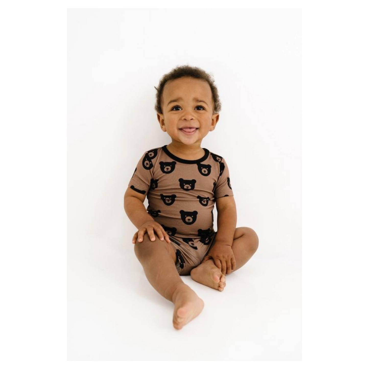 Brown Bear Bamboo Shorts Set