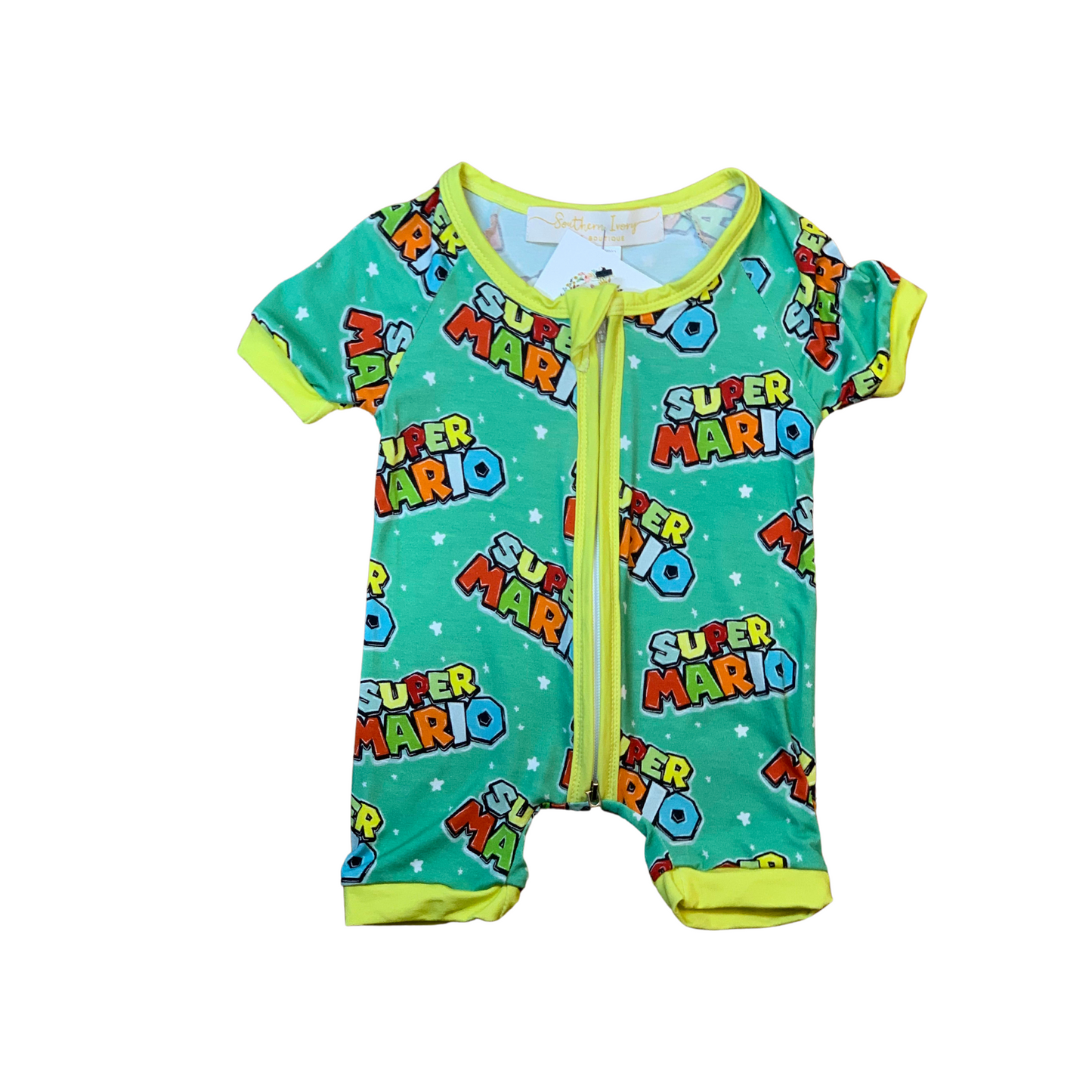 Super Mario Bamboo Short Romper