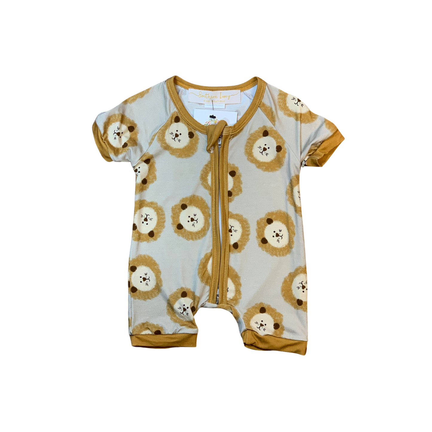 Brave Little Lion Bamboo Short Romper