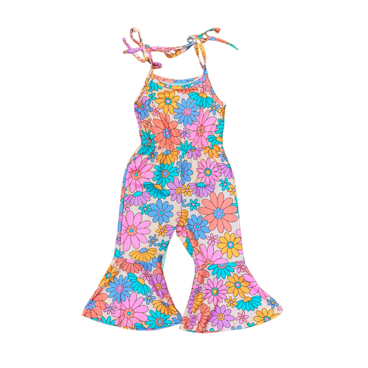 Peachy Florals Bell Bottom Jumpsuit