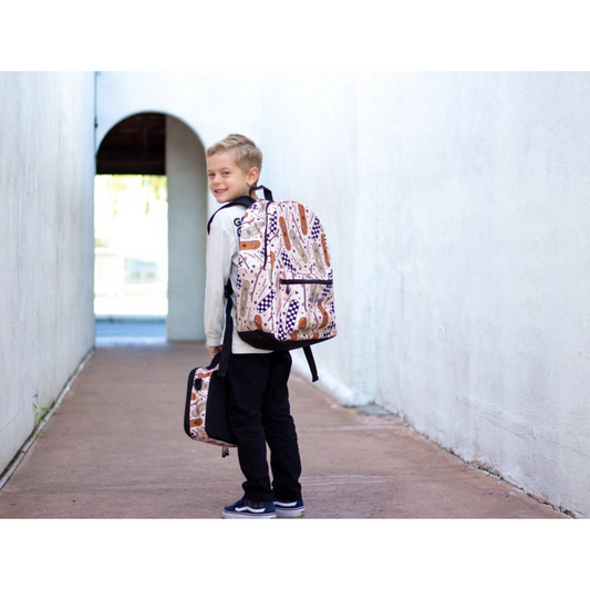 Checkered Skateboard Backpack