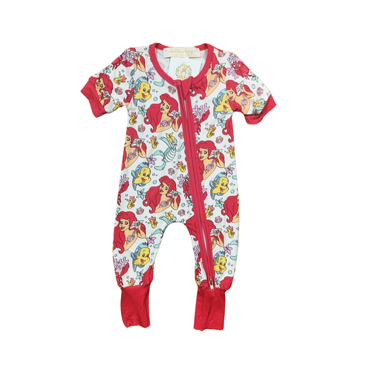 Ariel Bamboo Romper w/Fold Over Footies