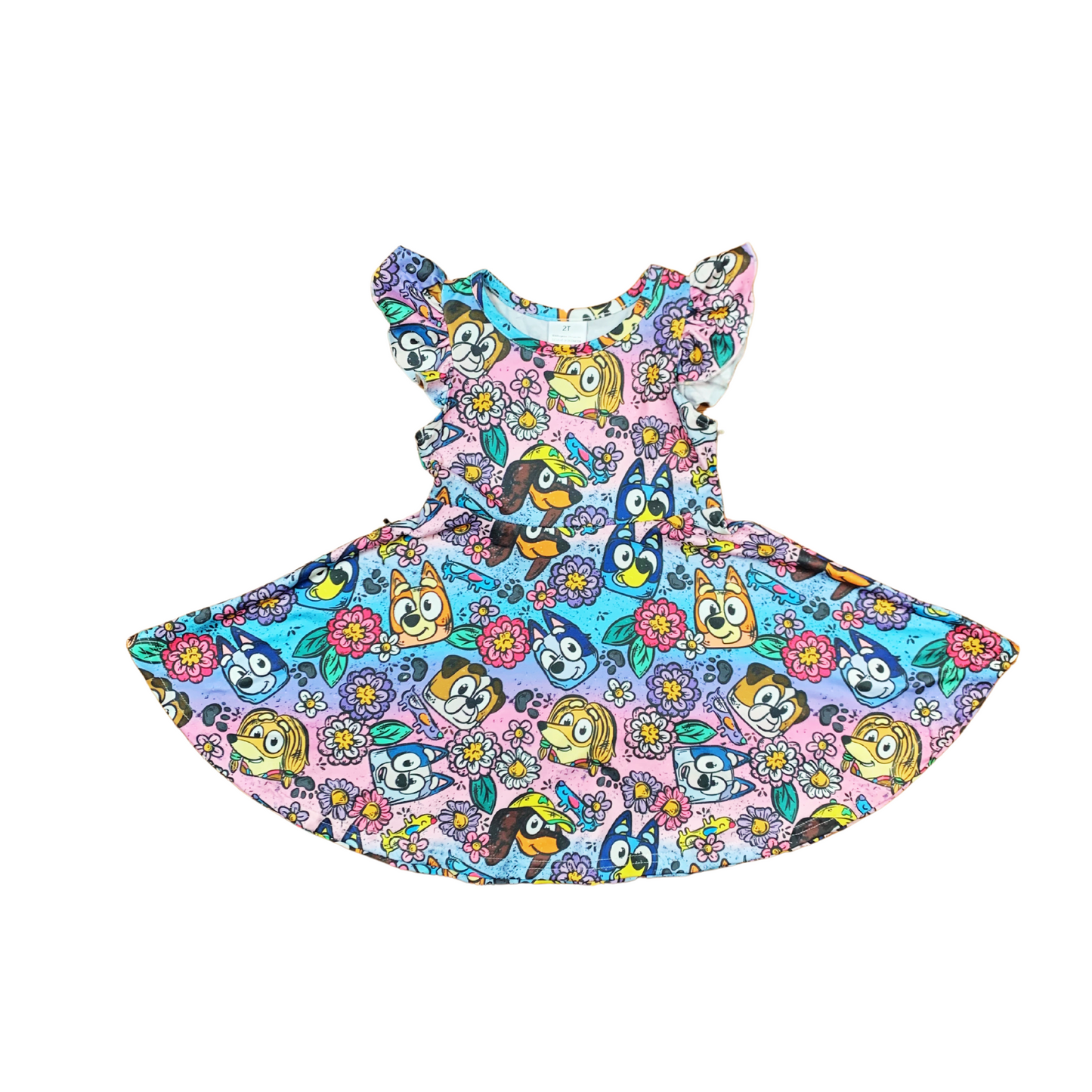 Bright Bluey & Friends Twirl Dress