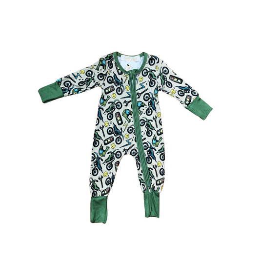 Let's Ride Dirt Bikes Bamboo Romper