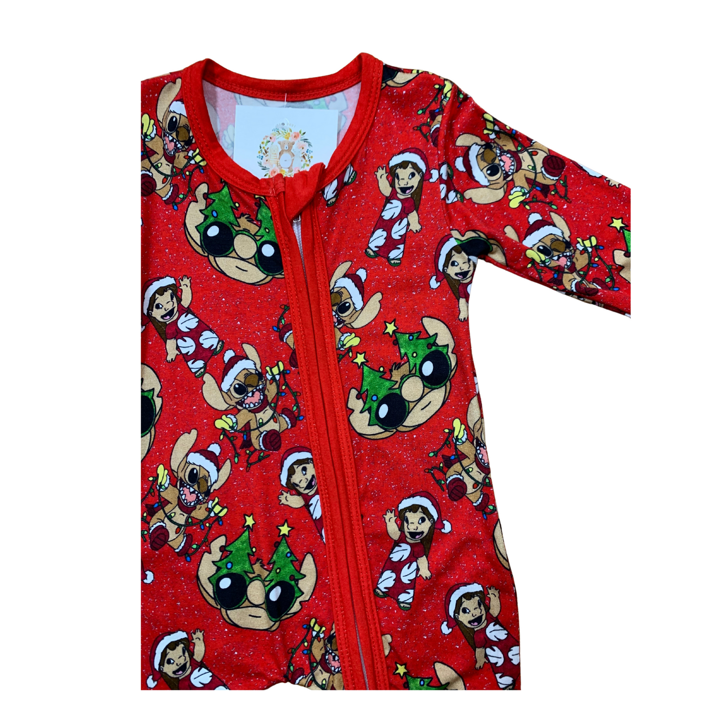 Merry Christmas Stitch Bamboo Romper