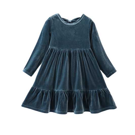 Lake Velvet Tiered Ruffle Dress