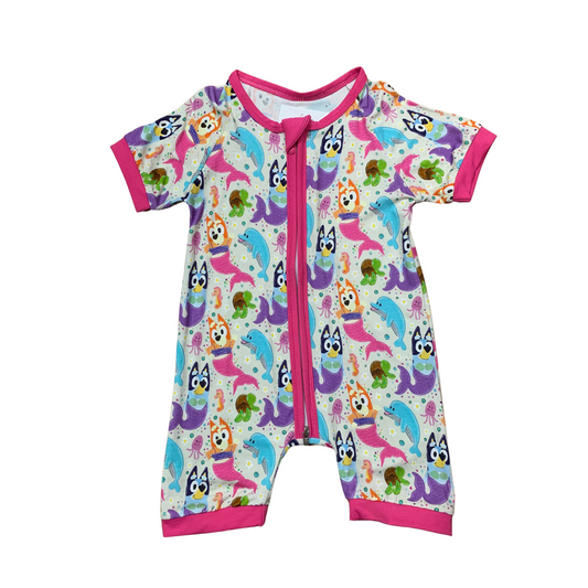 Bluey & Bingo Mermaids Bamboo Short Romper