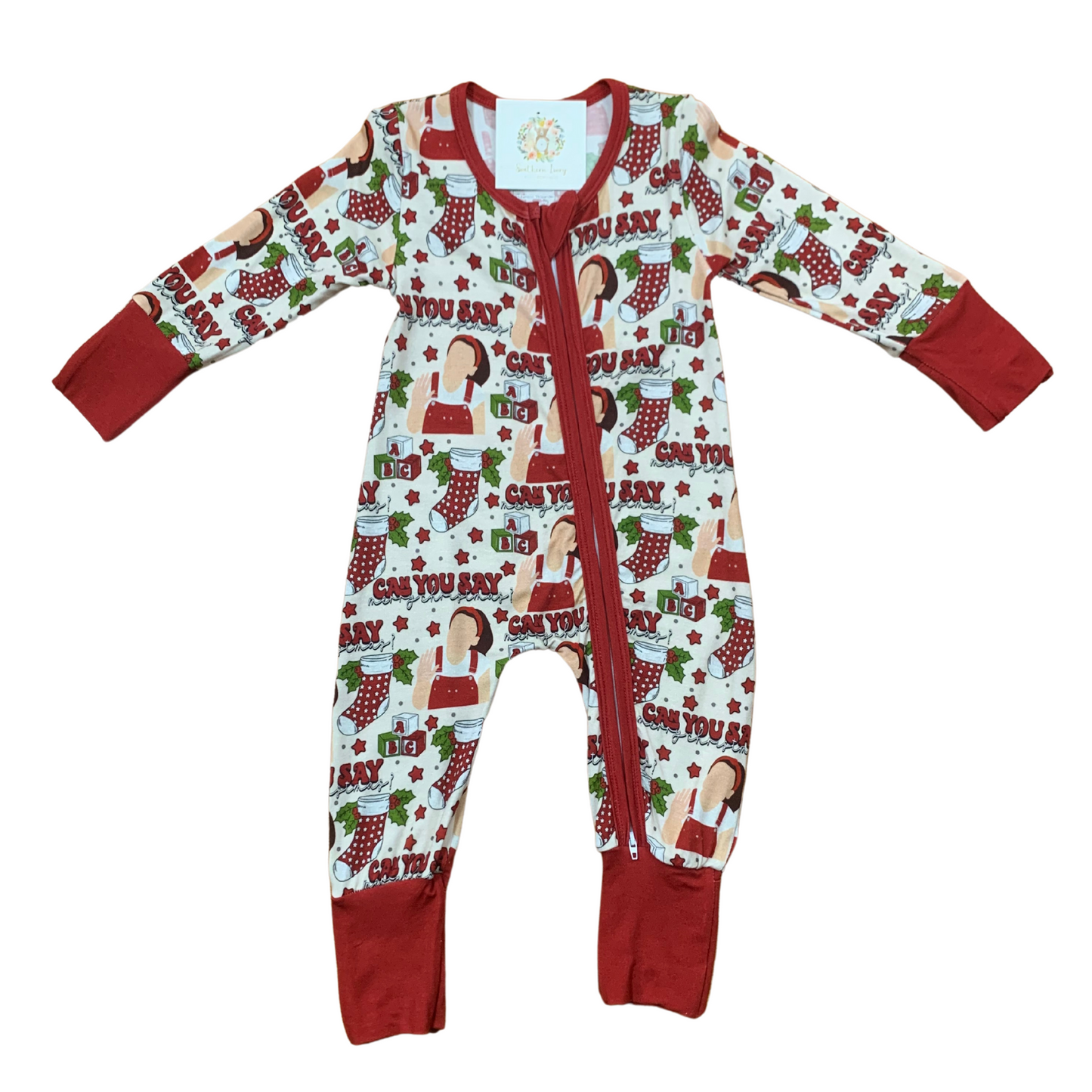 Can You Say Merry Christmas Bamboo Romper