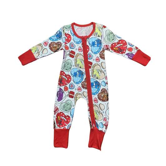 Cars Conversation Hearts Bamboo Romper