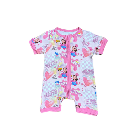 Icky Sticky Bubble Gum Bamboo Short Romper
