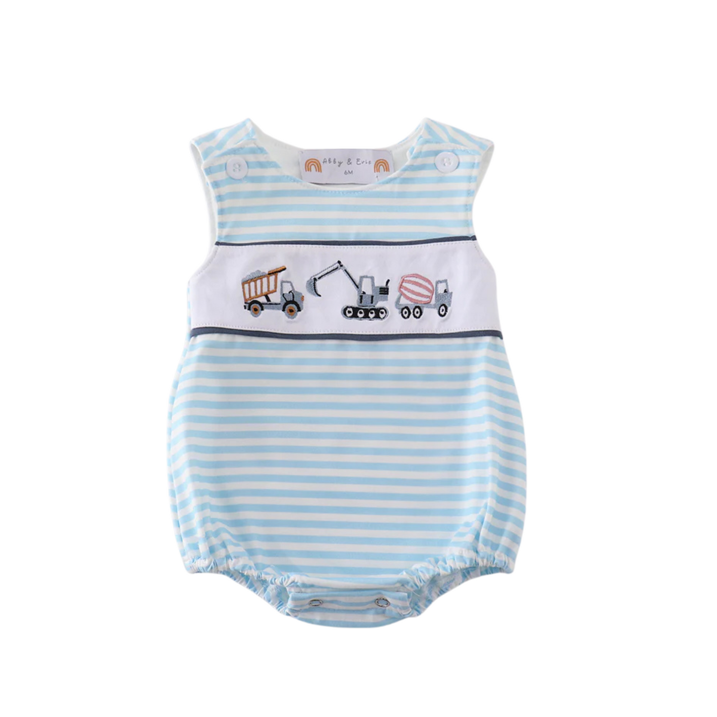 Construction Zone Embroidered Bubble Romper