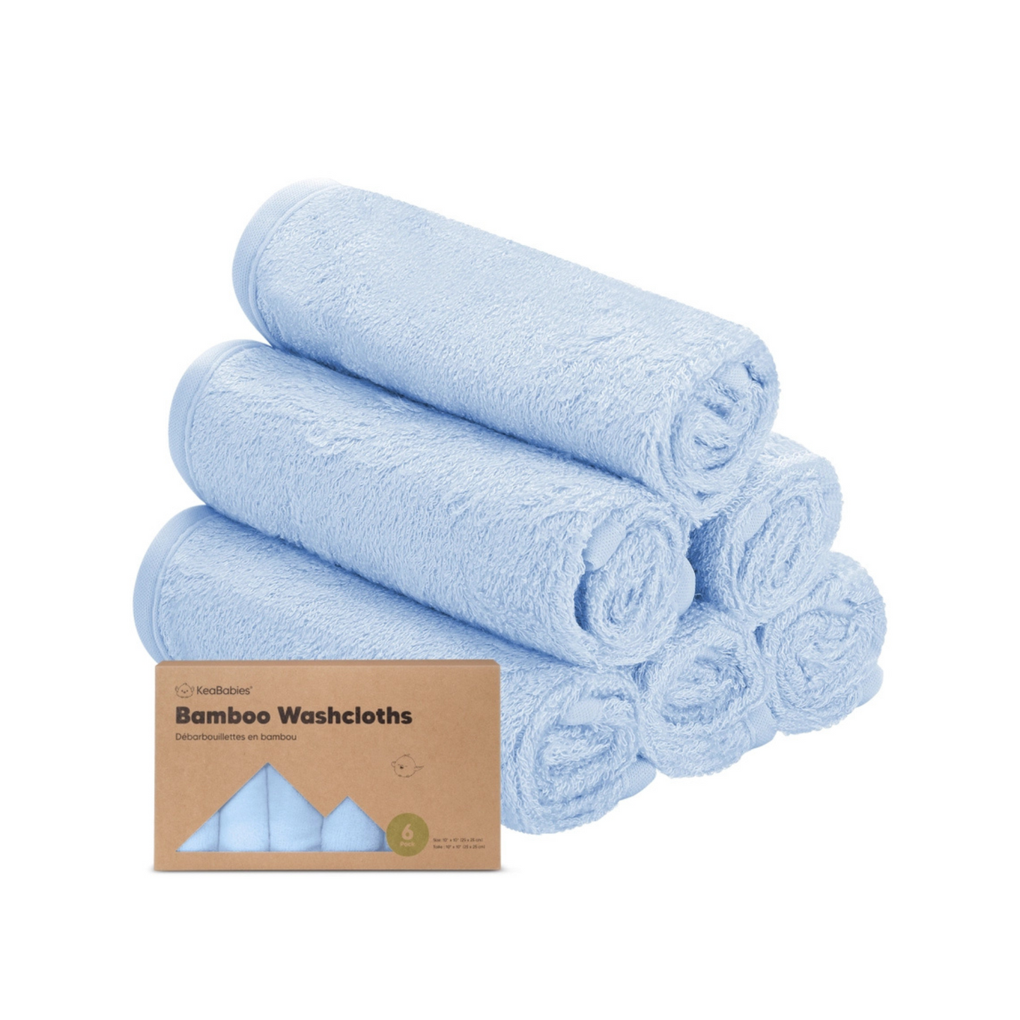 6-Pack Bamboo Baby Wash Cloths