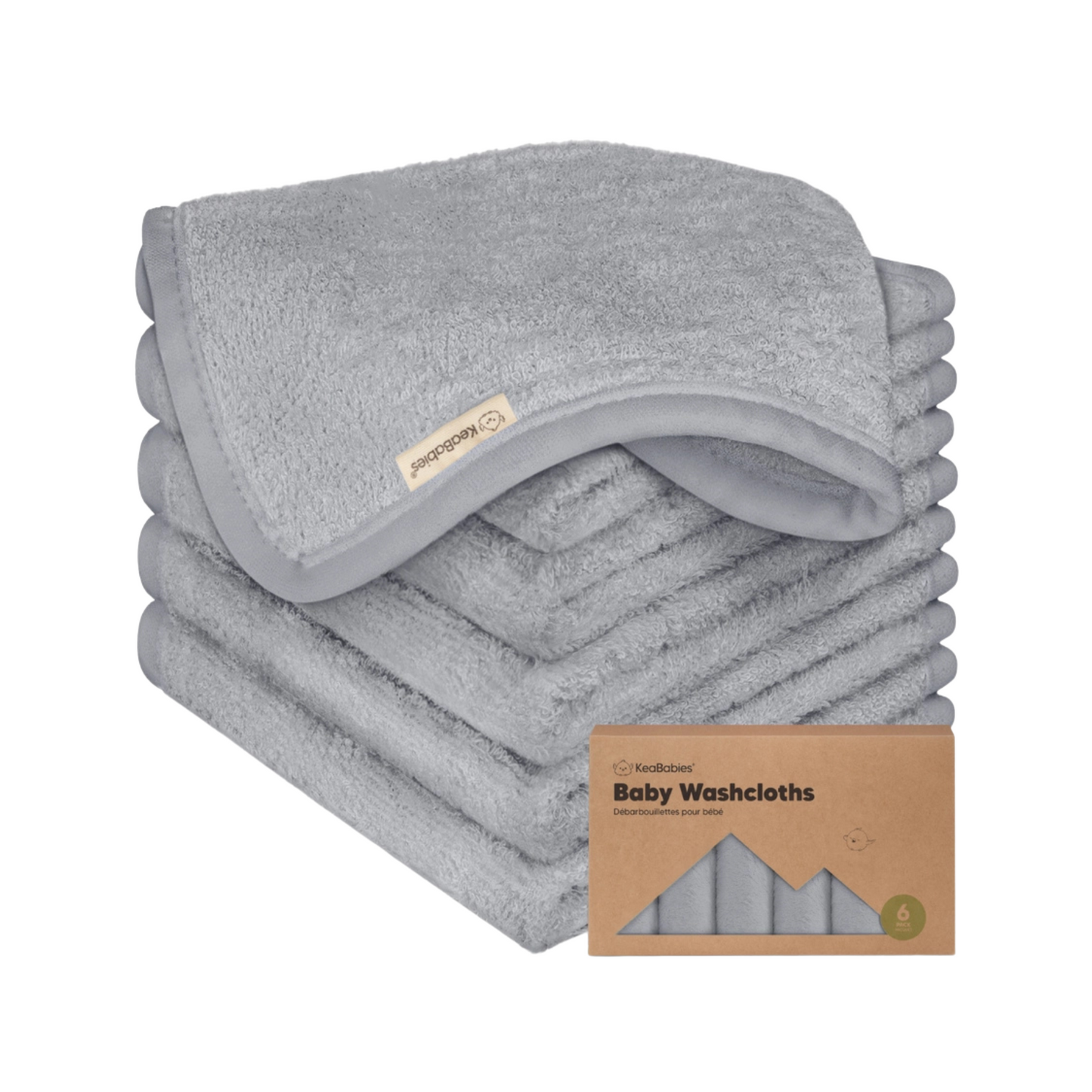 6-Pack Bamboo Baby Wash Cloths