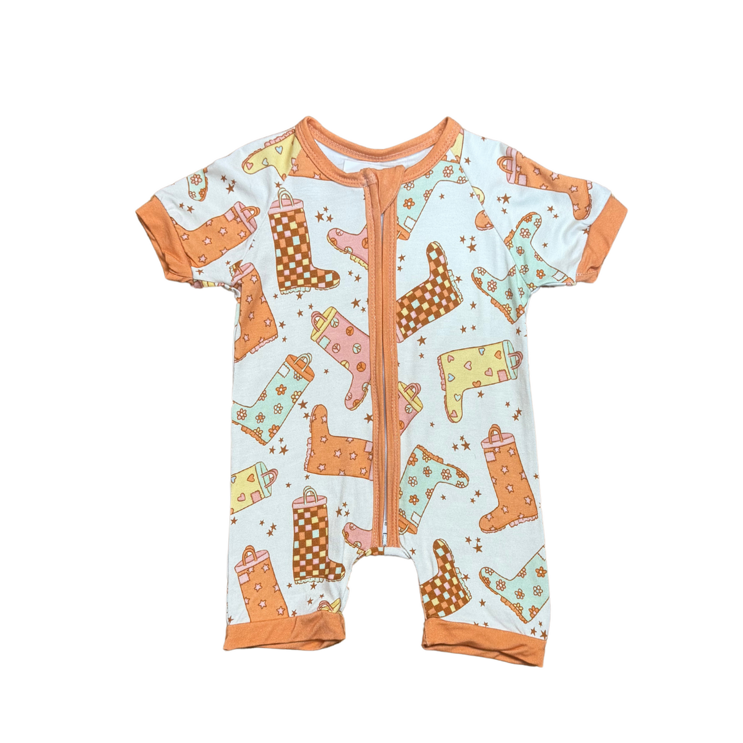 Cutie Rain Boots Bamboo Short Romper