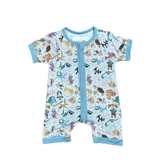 Fish Are Friends, Not Food Bamboo Short Romper