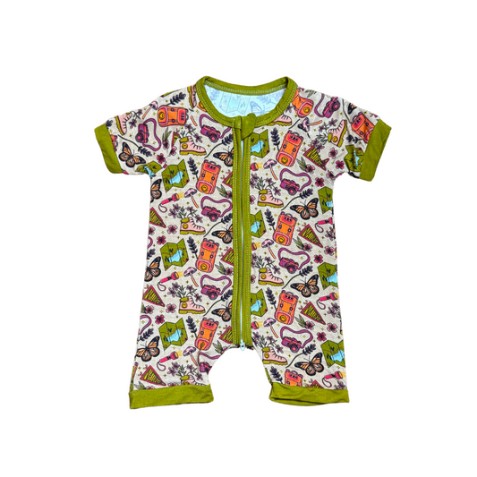 Let's Go Camping Bamboo Romper (Girls)
