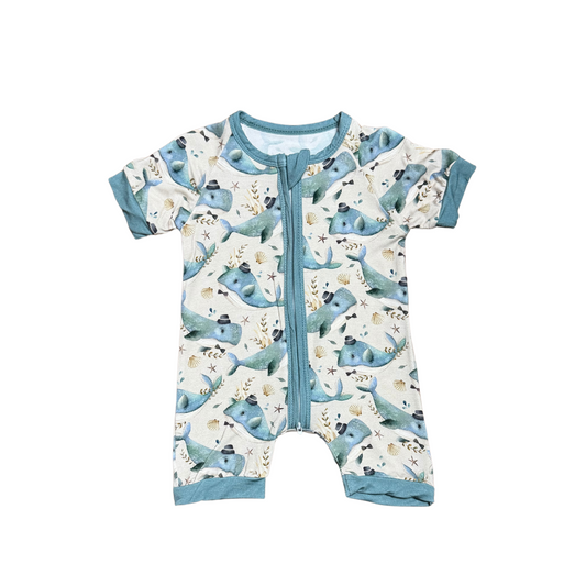 Whale of a Tale Bamboo Short Romper