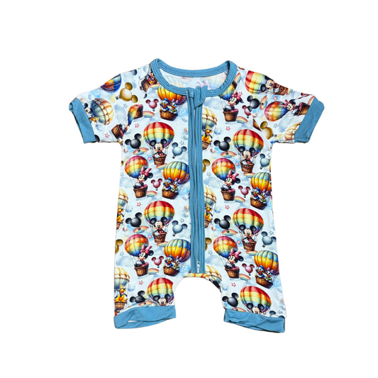Mickey & Friends Hot Air Balloon Bamboo Short Romper