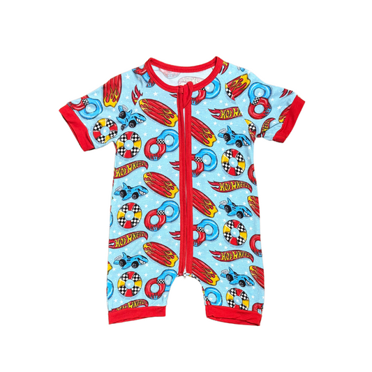 Hotwheels Pool Floats Bamboo Short Romper