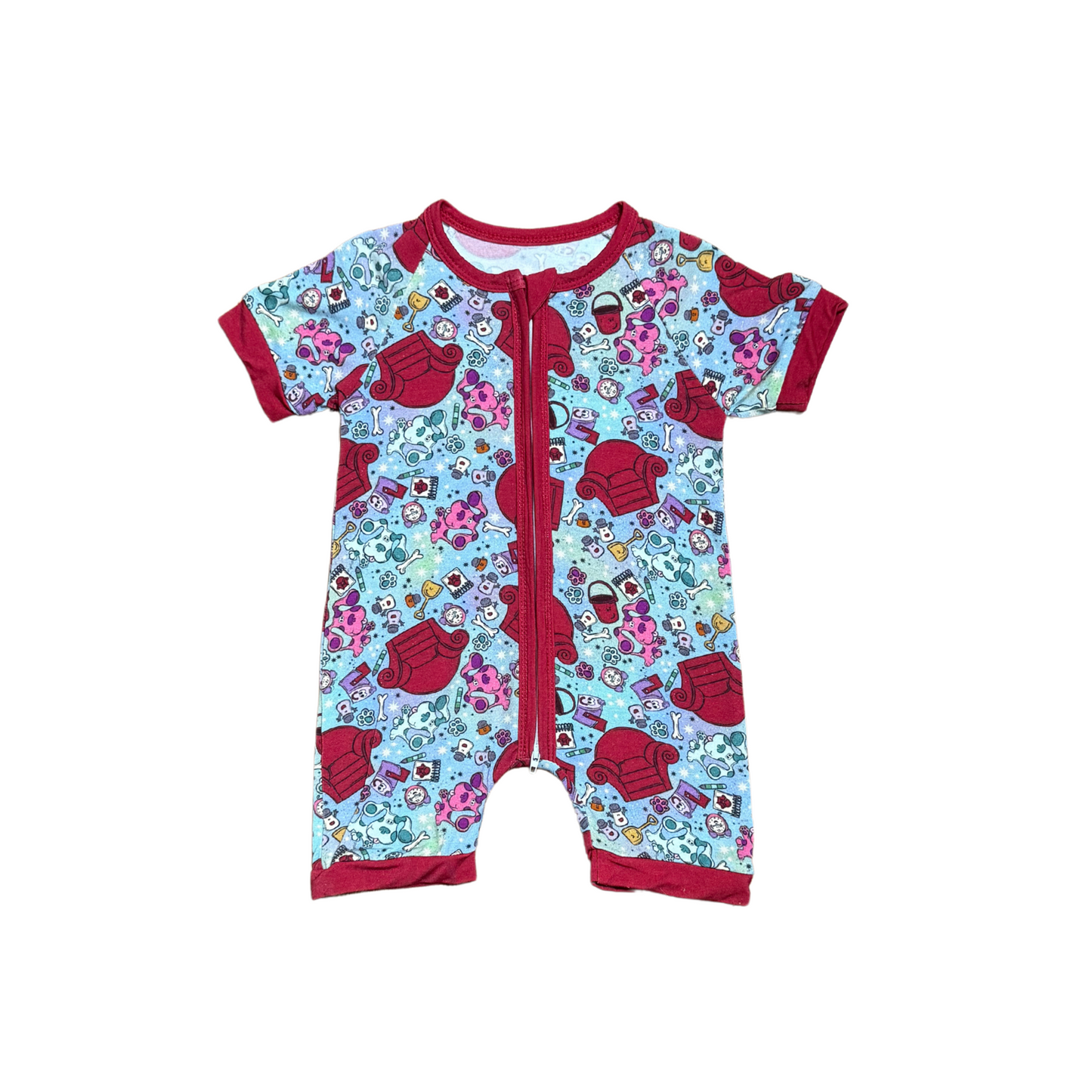 Look Blue, It's a Clue Bamboo Short Romper