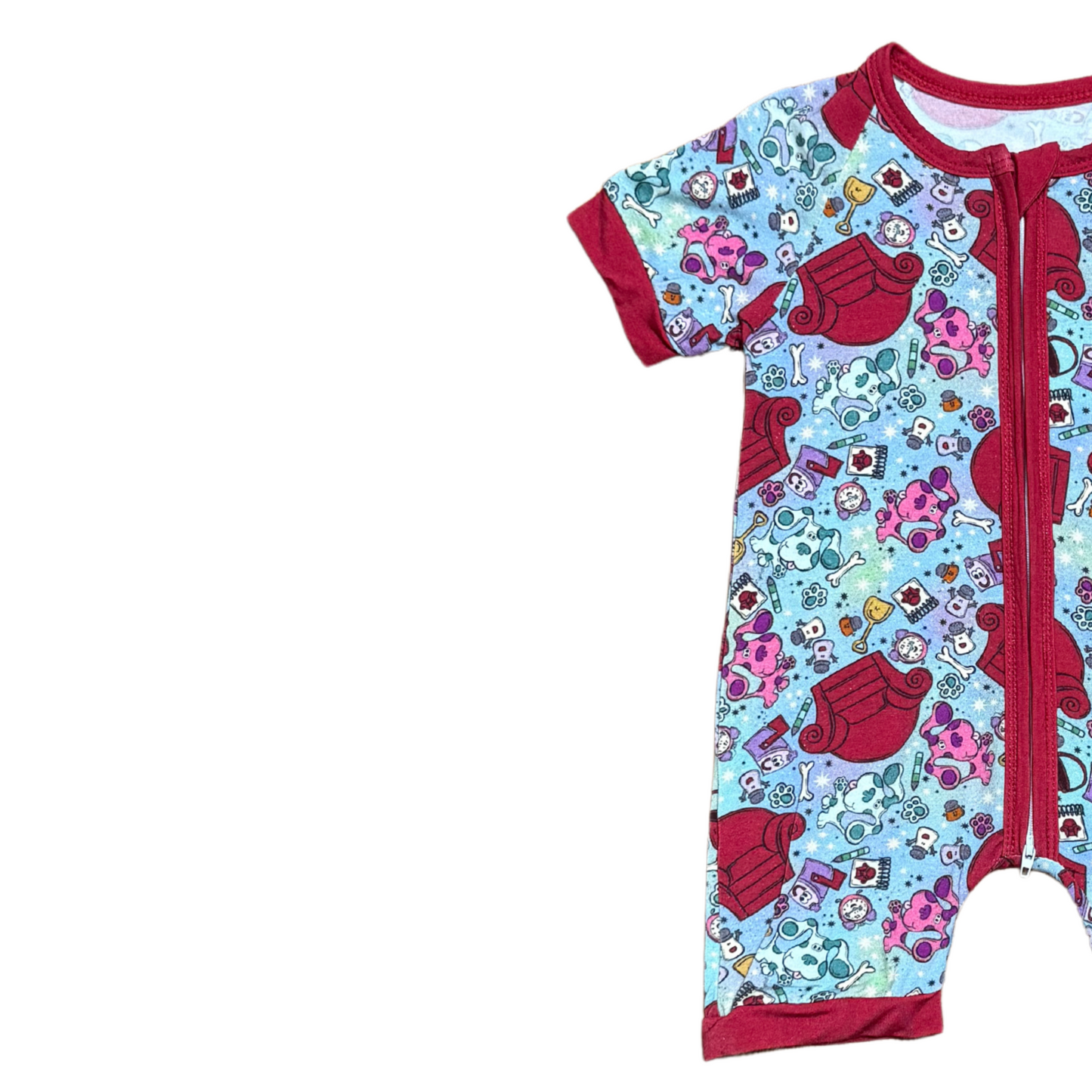 Look Blue, It's a Clue Bamboo Short Romper