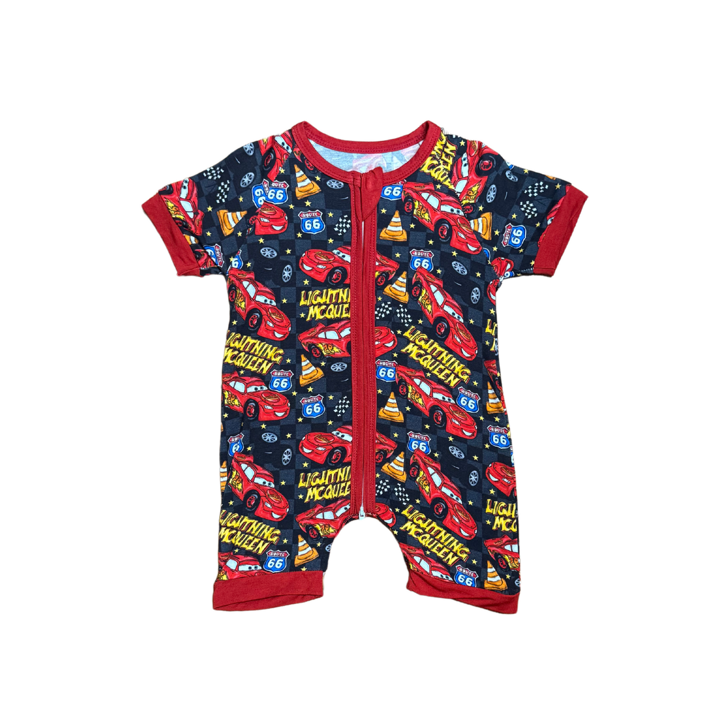 Lightning McQueen Bamboo Short Romper