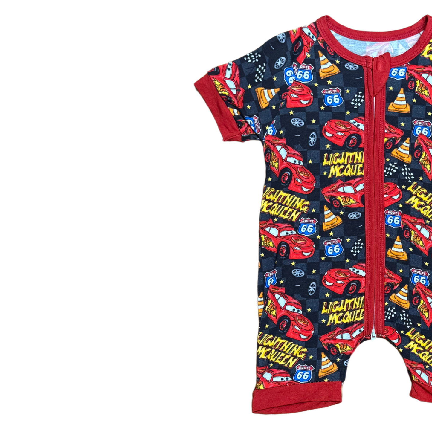Lightning McQueen Bamboo Short Romper