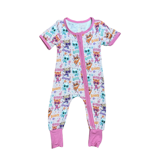 Super Kitties (Pink) Bamboo Romper