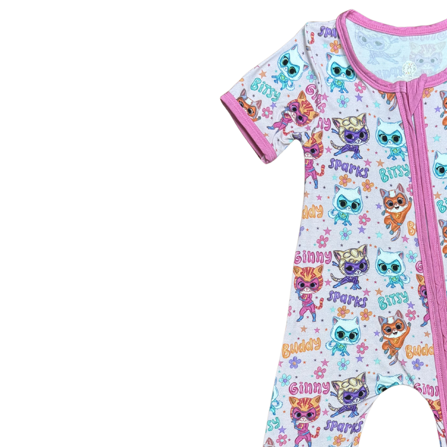 Super Kitties (Pink) Bamboo Romper