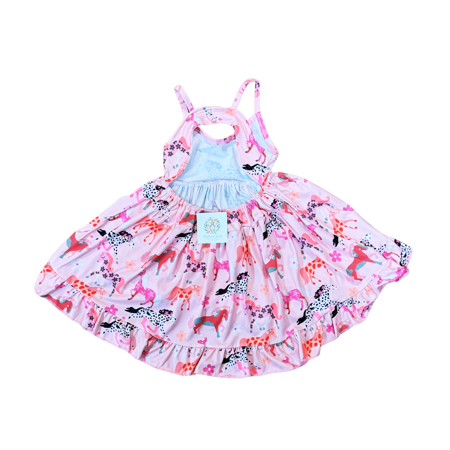 Pink Ponies Twirl Dress