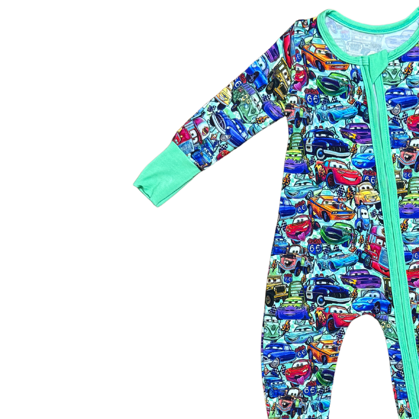Cars Collage Bamboo Romper