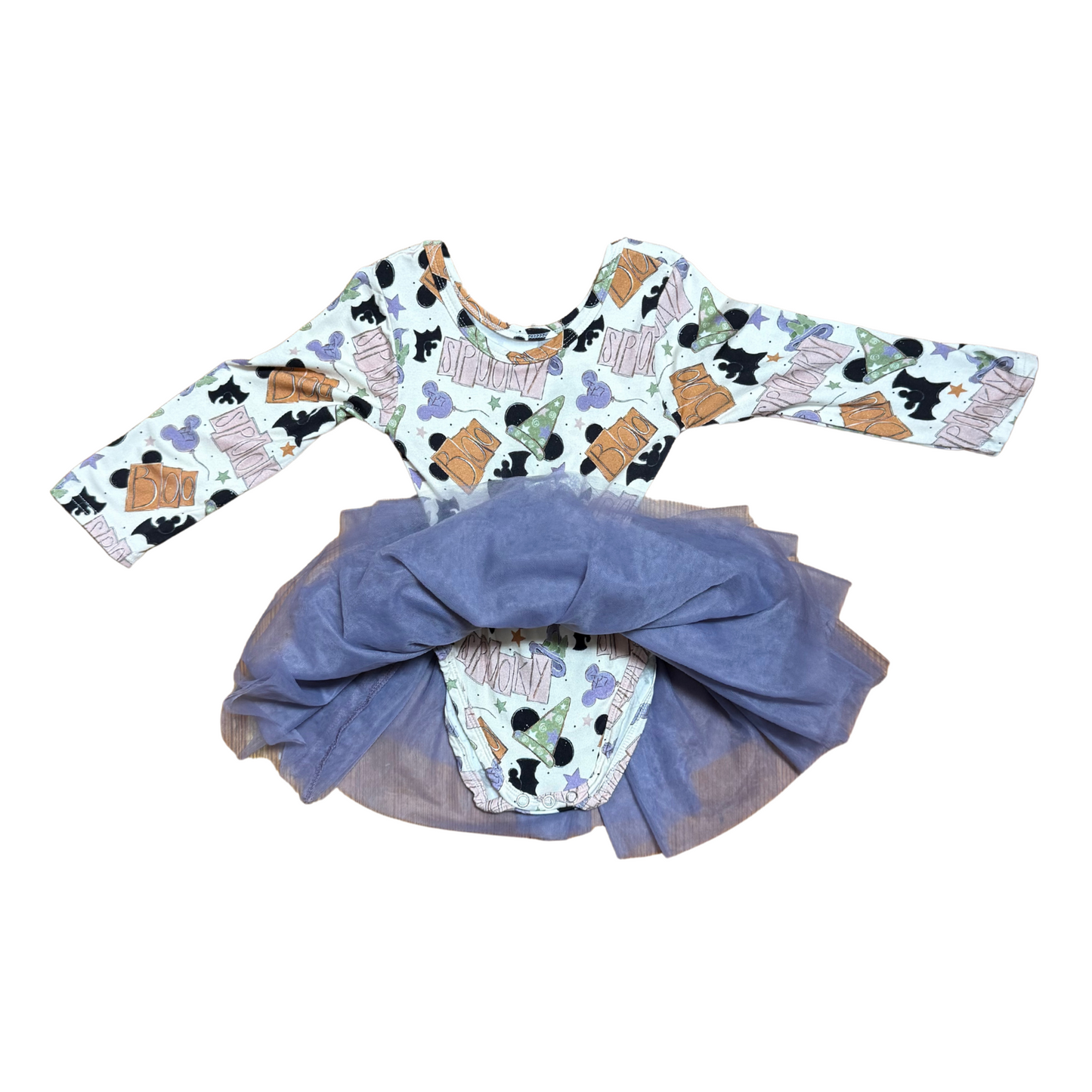 Spooky Street Bamboo Tulled Leotard