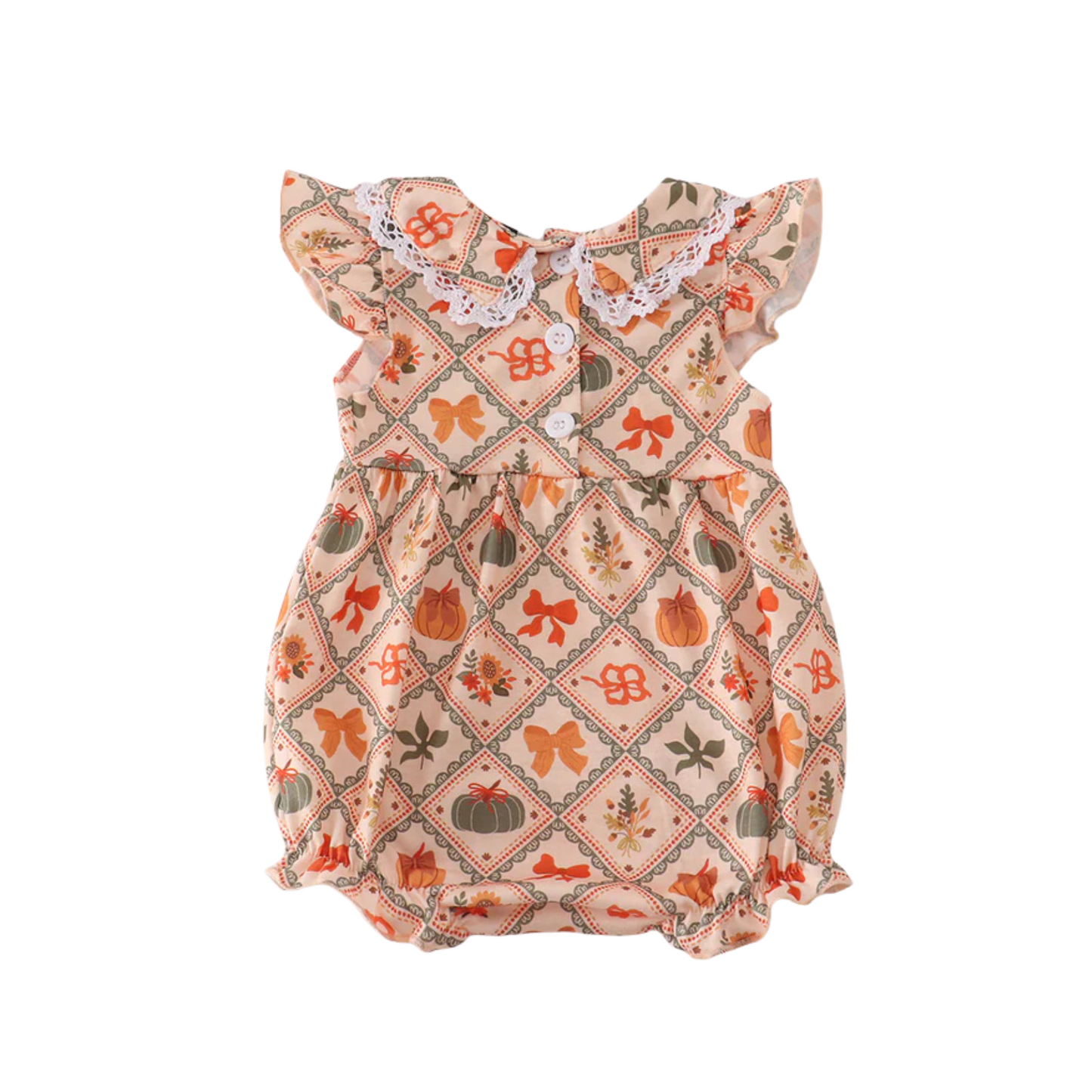 Fall Bows Bubble Romper
