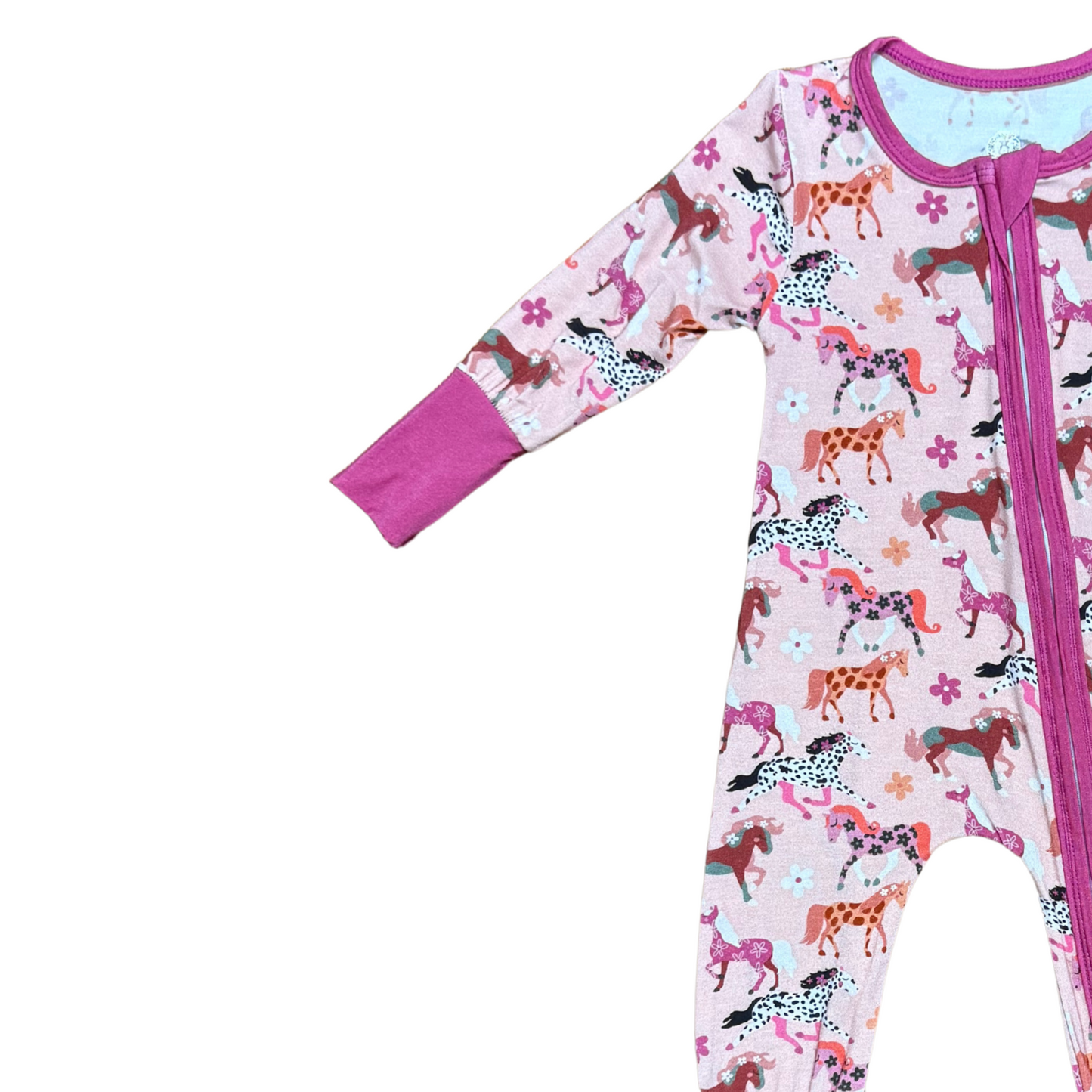 Pink Ponies Bamboo Romper