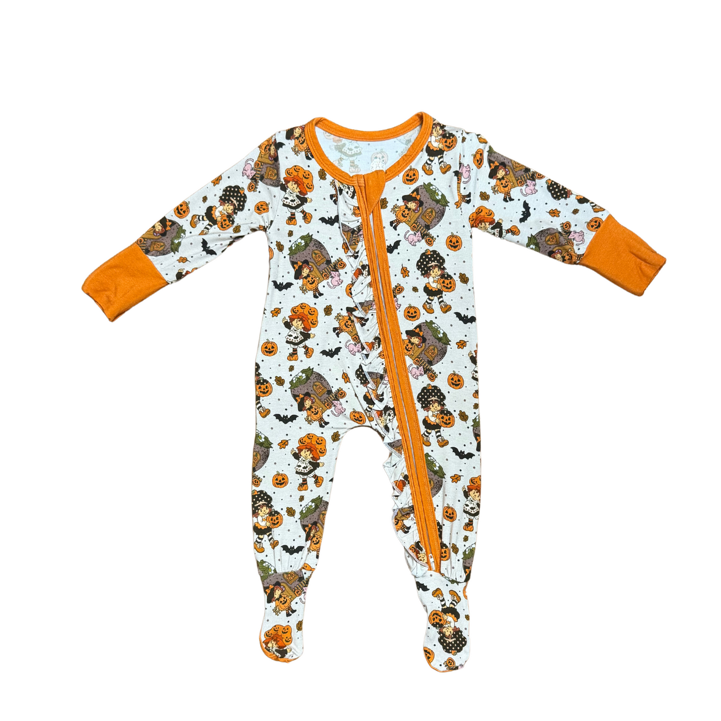 Spooky Little Strawberry Footed Bamboo Romper