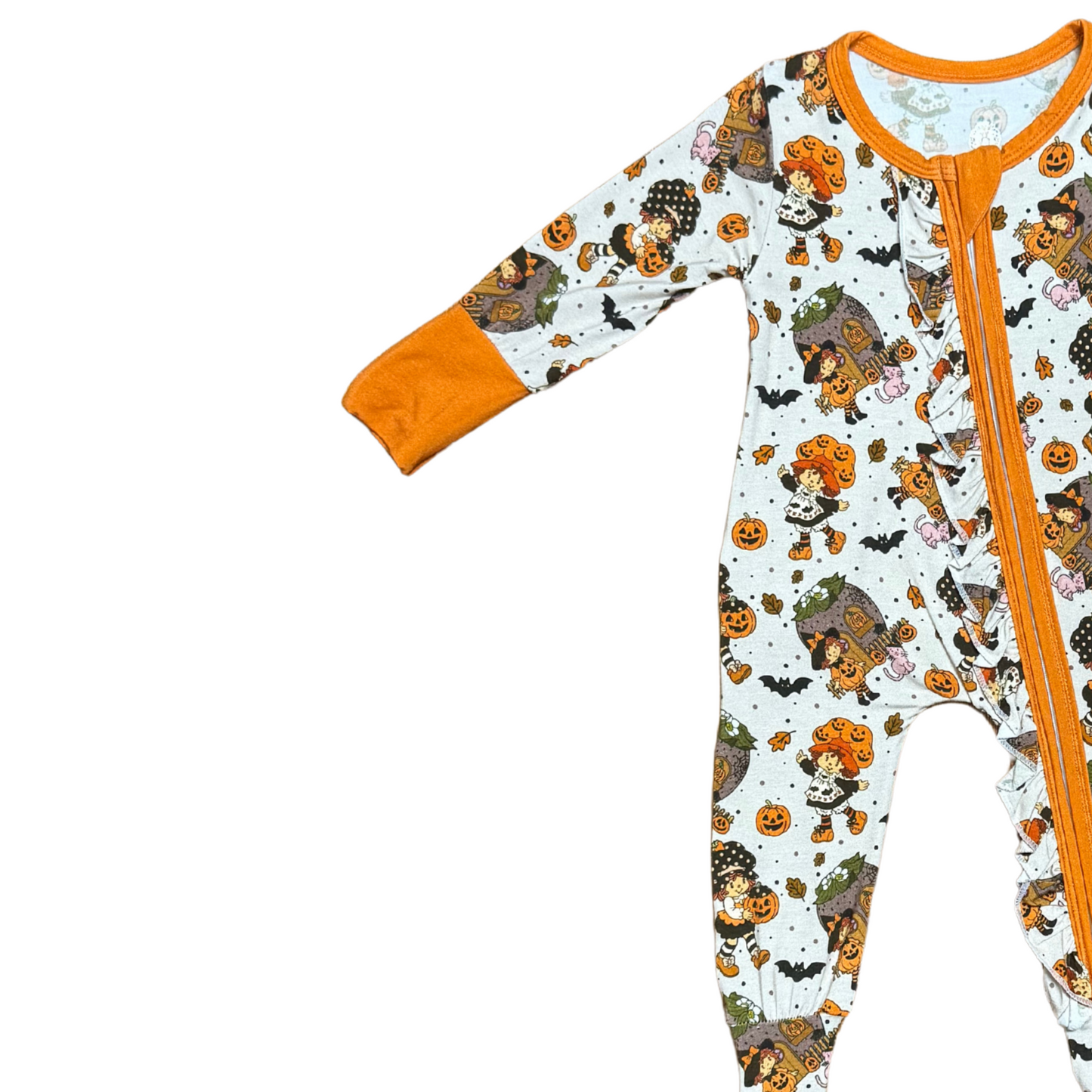 Spooky Little Strawberry Footed Bamboo Romper