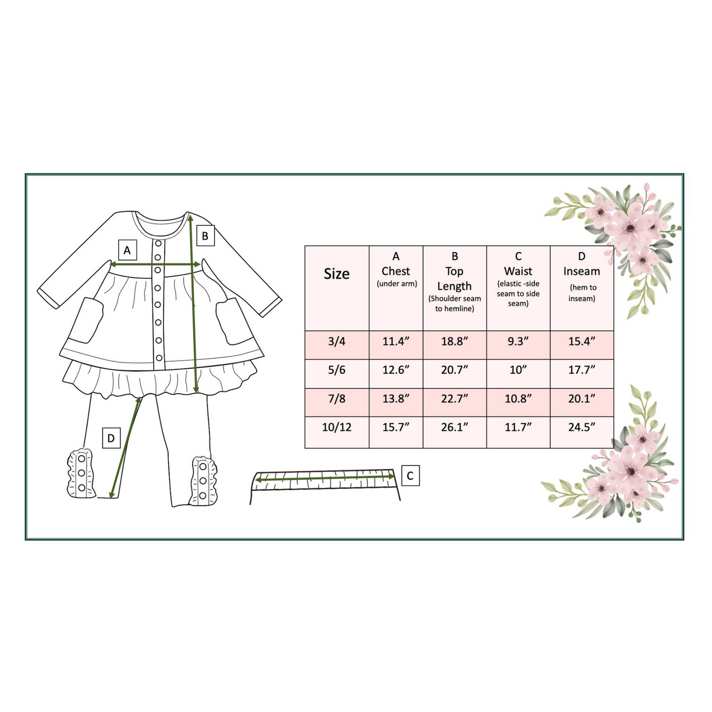 Girls Beige Coquette Bow Ruffle Pocket Button Legging Set