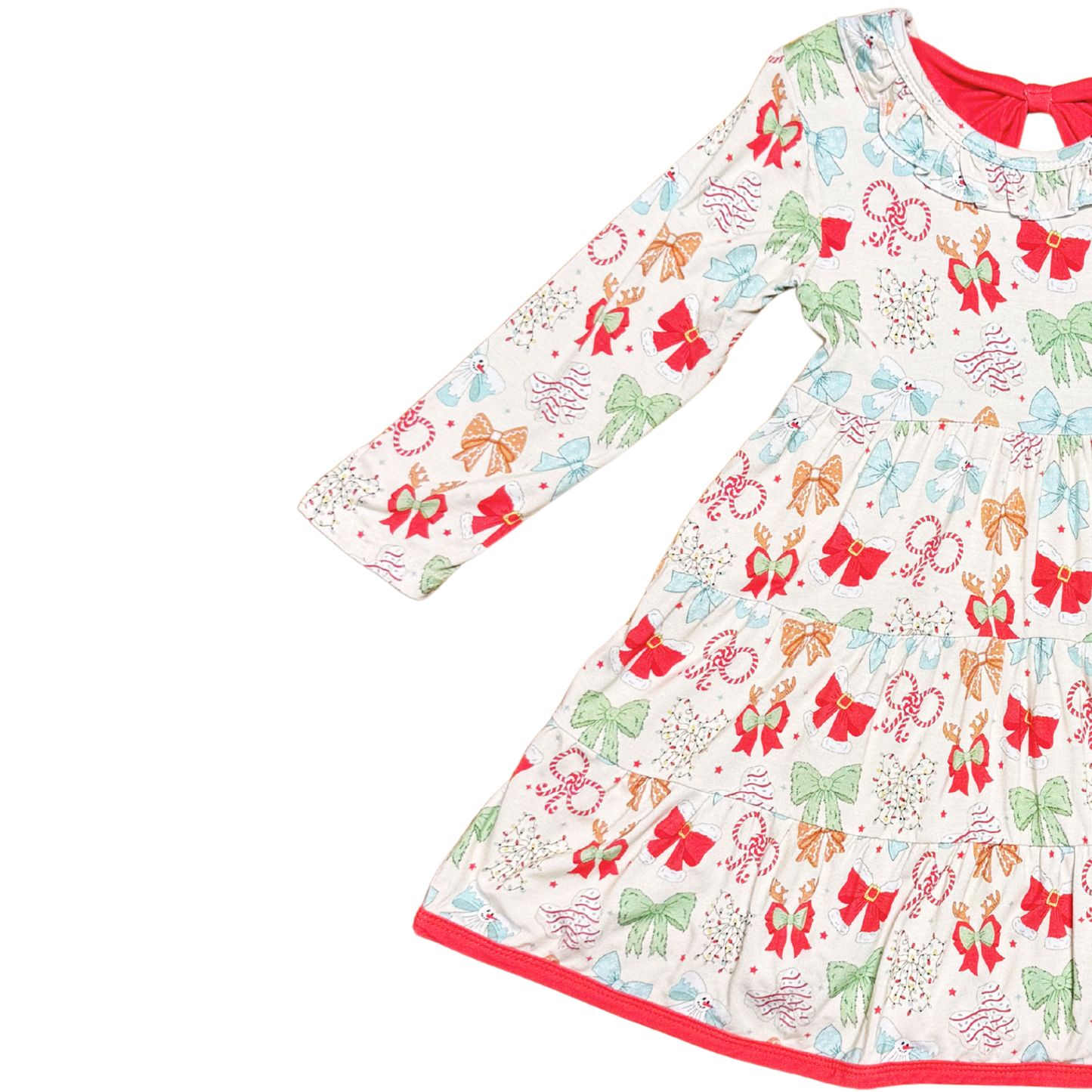 Christmas Bows Bamboo Twirl Dress