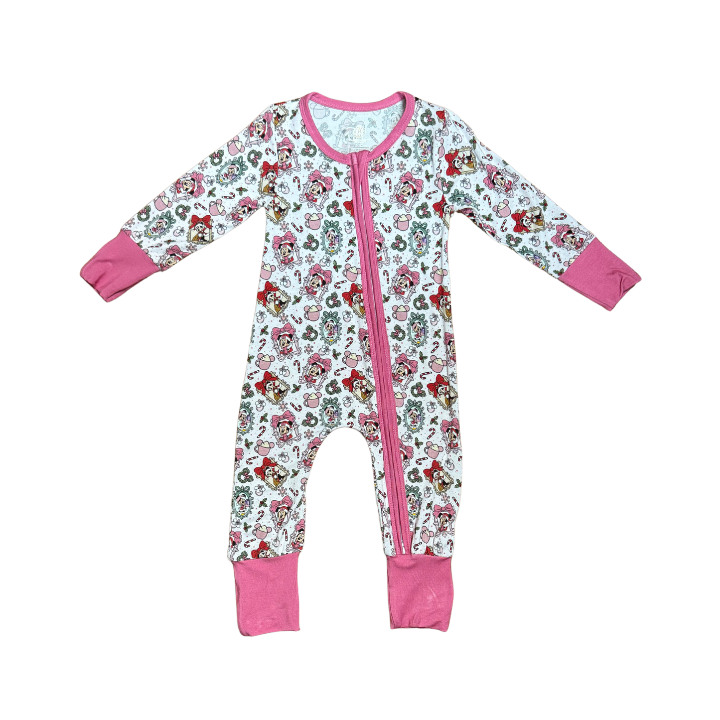 Minnie Christmas Frames Bamboo Romper