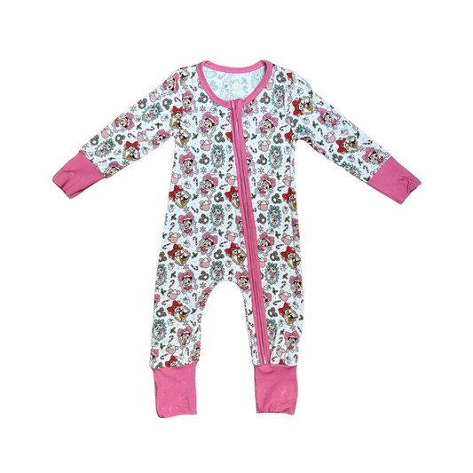 Minnie Christmas Frames Bamboo Romper