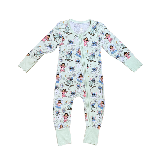 Stitchy Snow Globes Bamboo Romper