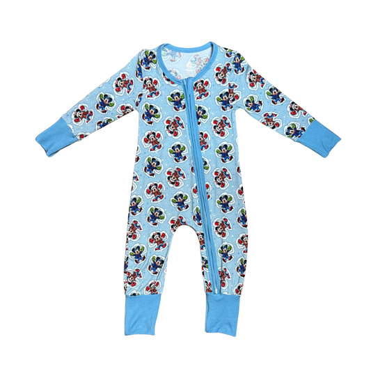Let's Make Snow Angels Mickey Bamboo Romper