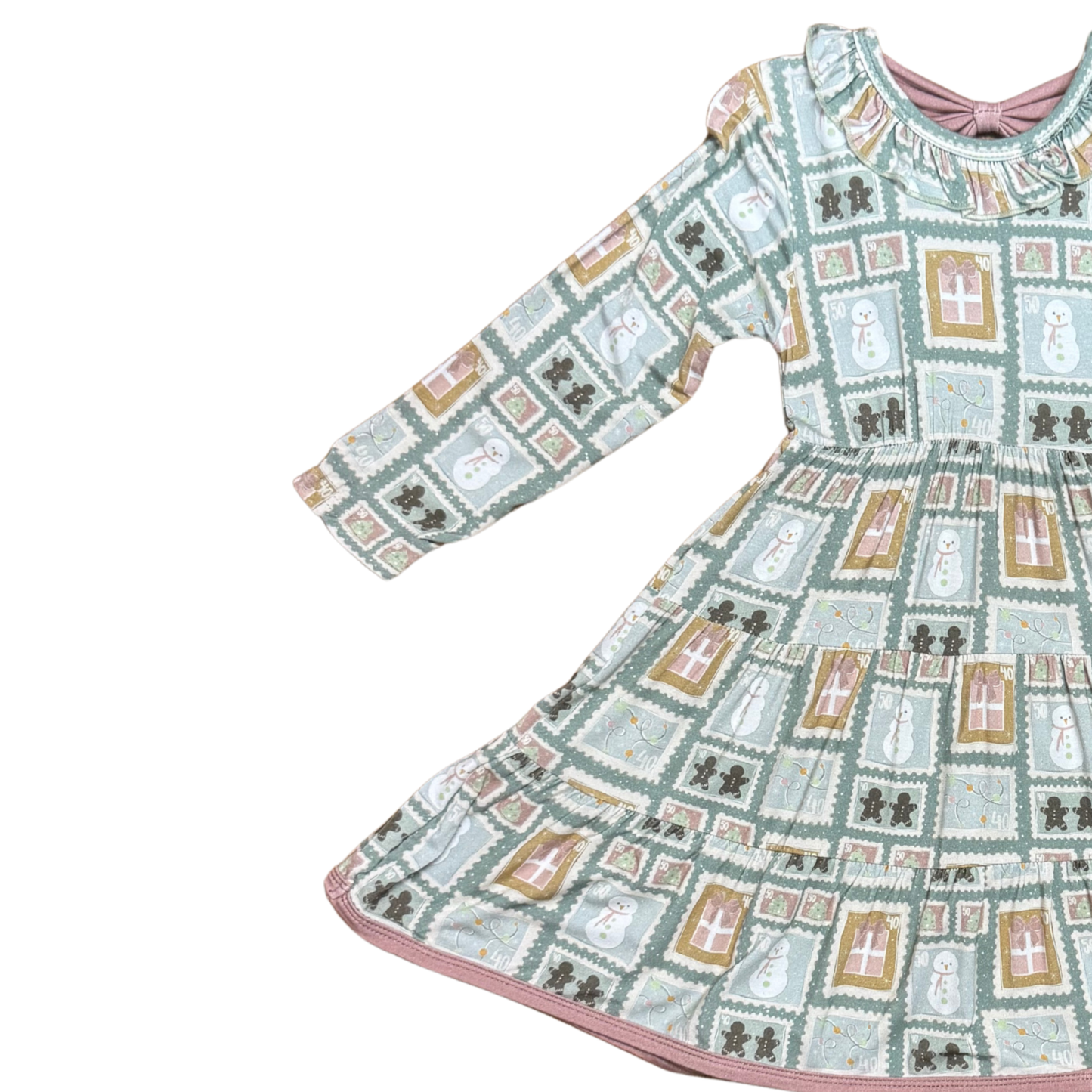 Christmas Stamps Bamboo Twirl Dress